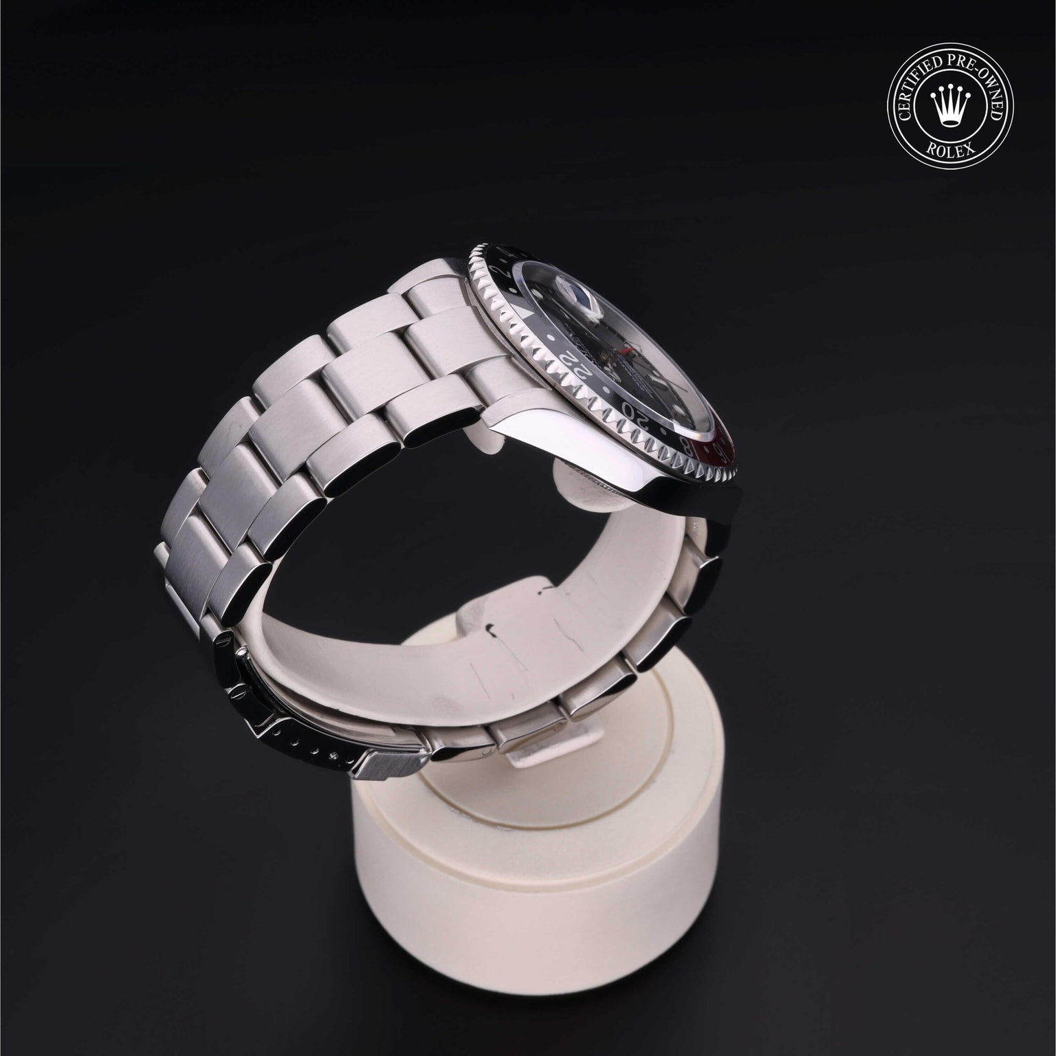 Rolex CPO GMT M16710 front on white background