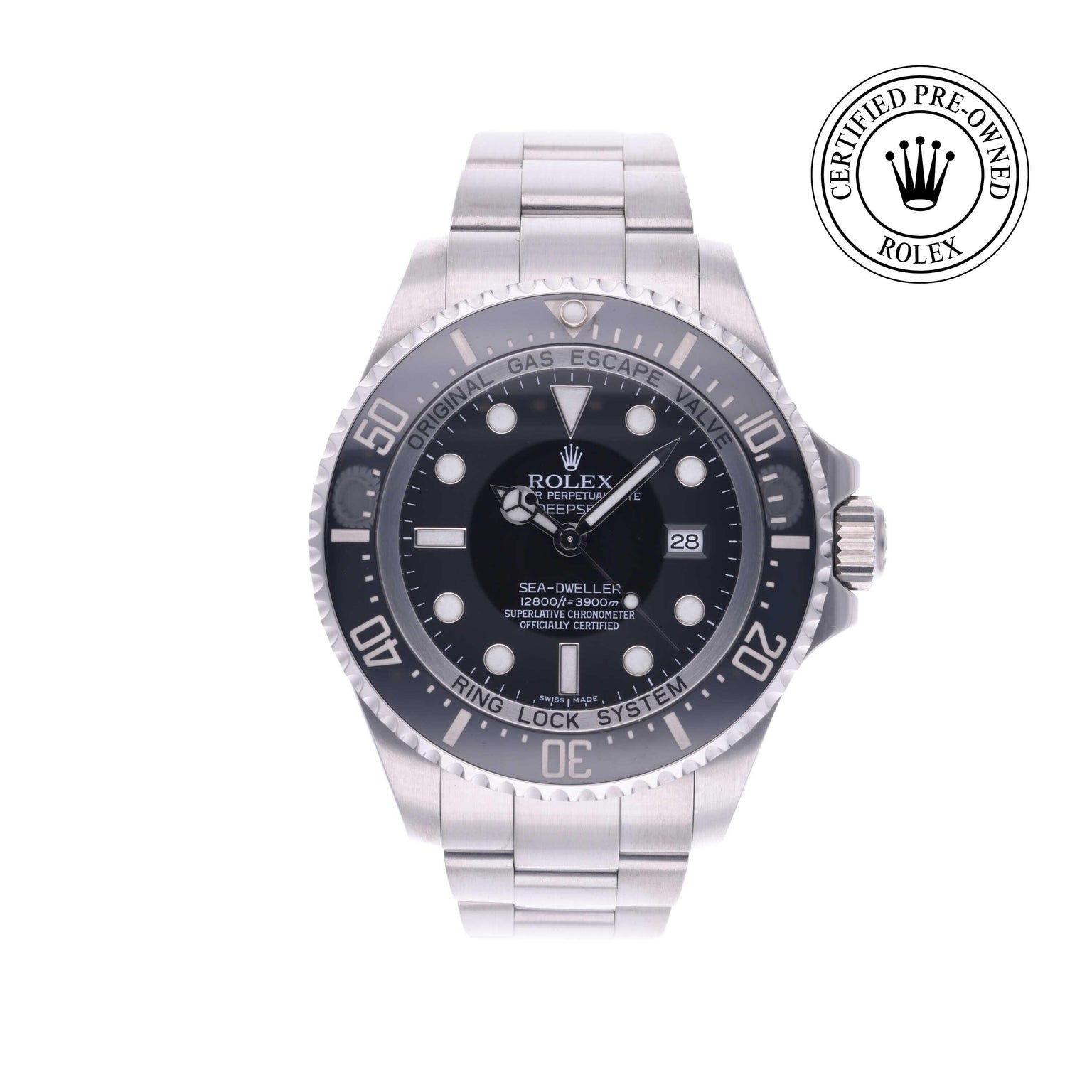 Rolex CPO Sea-Dweller M116660 front on white background