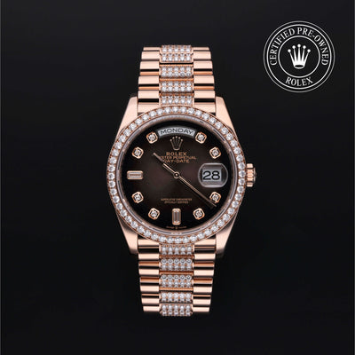 Rolex Certified Pre-owned Day-date M128345RBR-0041 front on black background