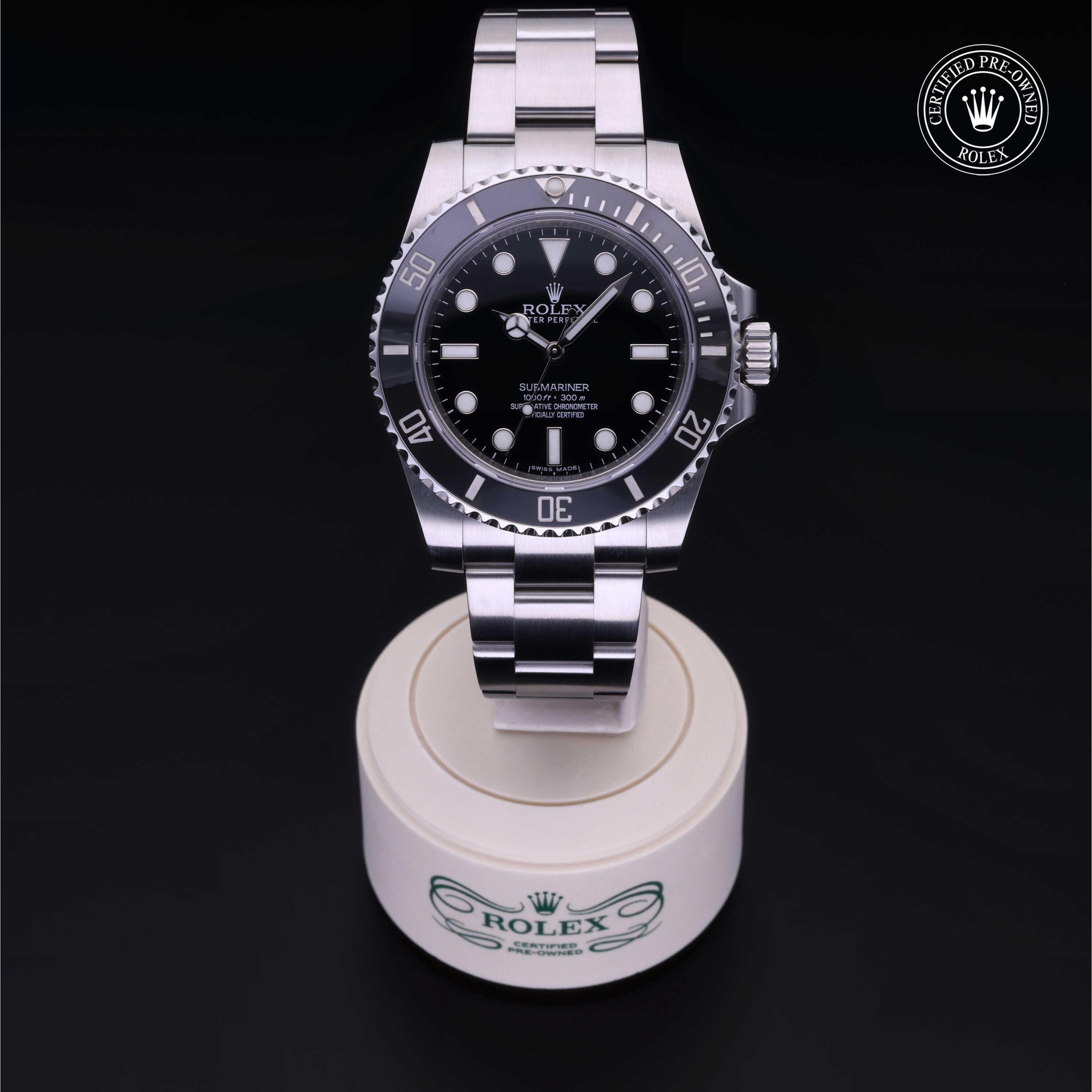 Rolex Certified Pre-owned Submariner M114060-0002 front on black background