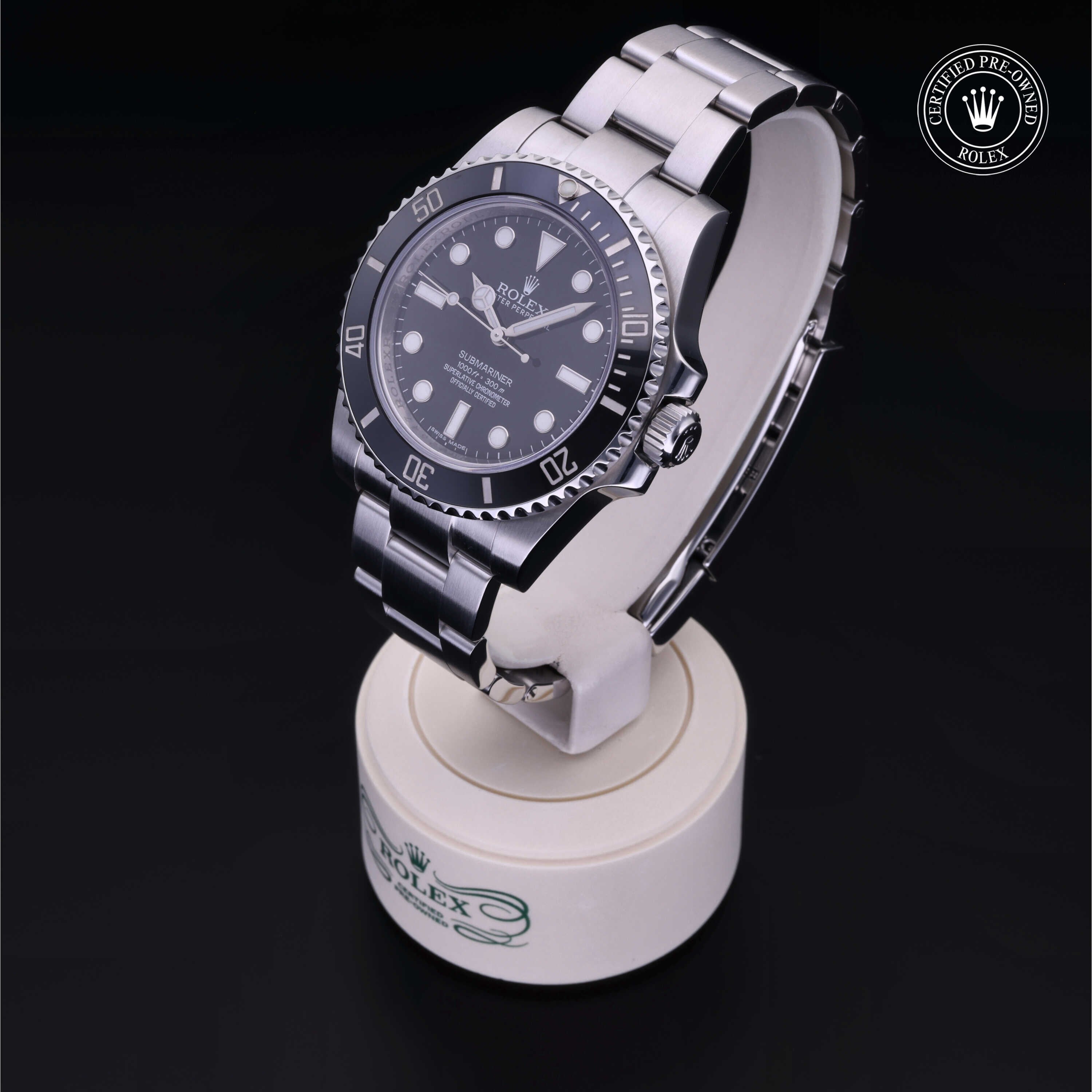 Rolex Certified Pre-owned Submariner M114060-0002 front on black background