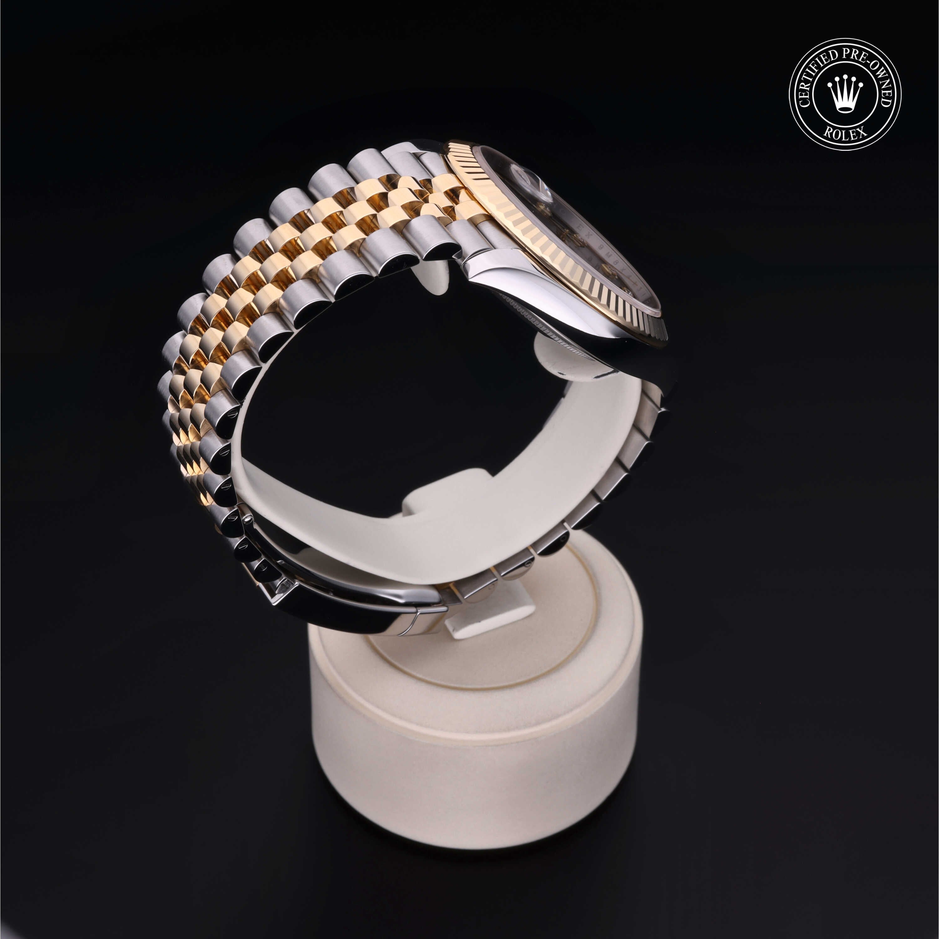 Rolex Certified Pre-owned Datejust M126333-0006 front on black background