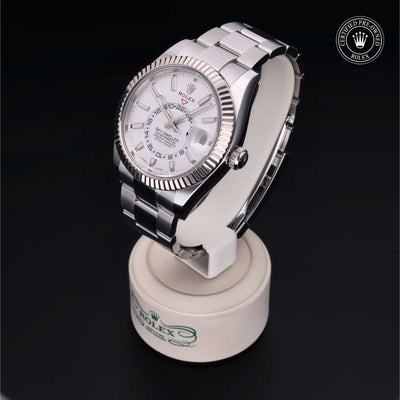Rolex CPO Sky-Dweller M326934 front on white background