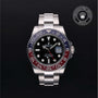 Rolex Certified Pre-owned GMT M126710BLRO-0002 front on black background