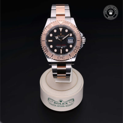 Rolex Certified Pre-owned Yacht-Master M126621-0002 front on black background