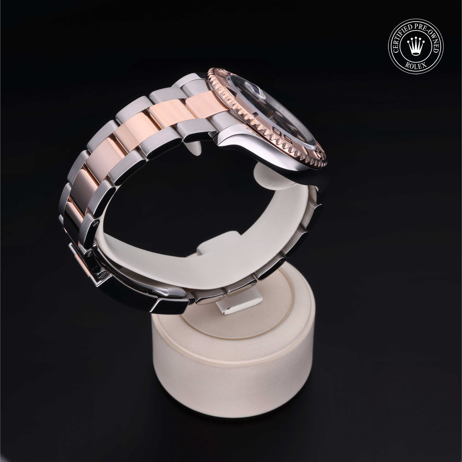 Rolex Certified Pre-owned Yacht-Master M126621-0002 front on black background