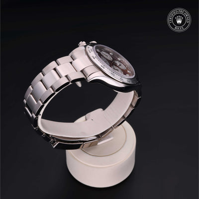 Rolex Certified Pre-owned Daytona M116509-0044 front on black background
