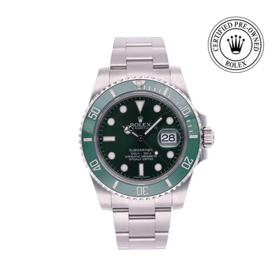 Rolex CPO Submariner M116610LV front on white background