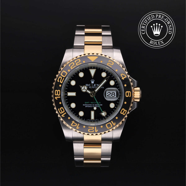 Rolex CPO GMT M116713LN front on white background