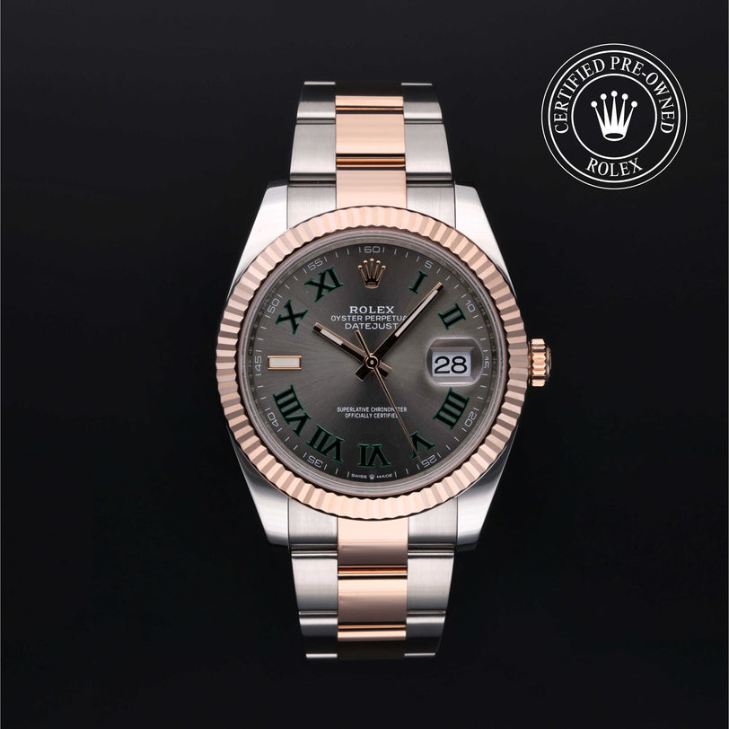 Rolex Certified Pre-owned Datejust M126331-0015 front on black background