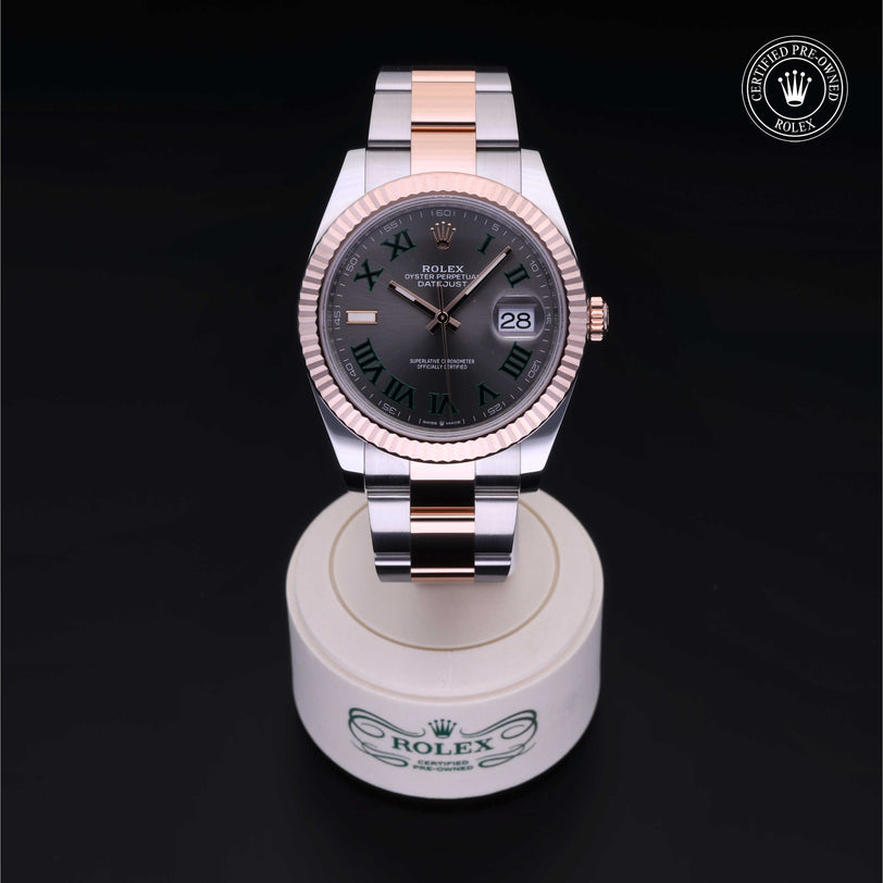 Rolex Certified Pre-owned Datejust M126331-0015 front on black background