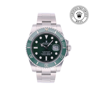 Rolex CPO Submariner M116610LV front on white background