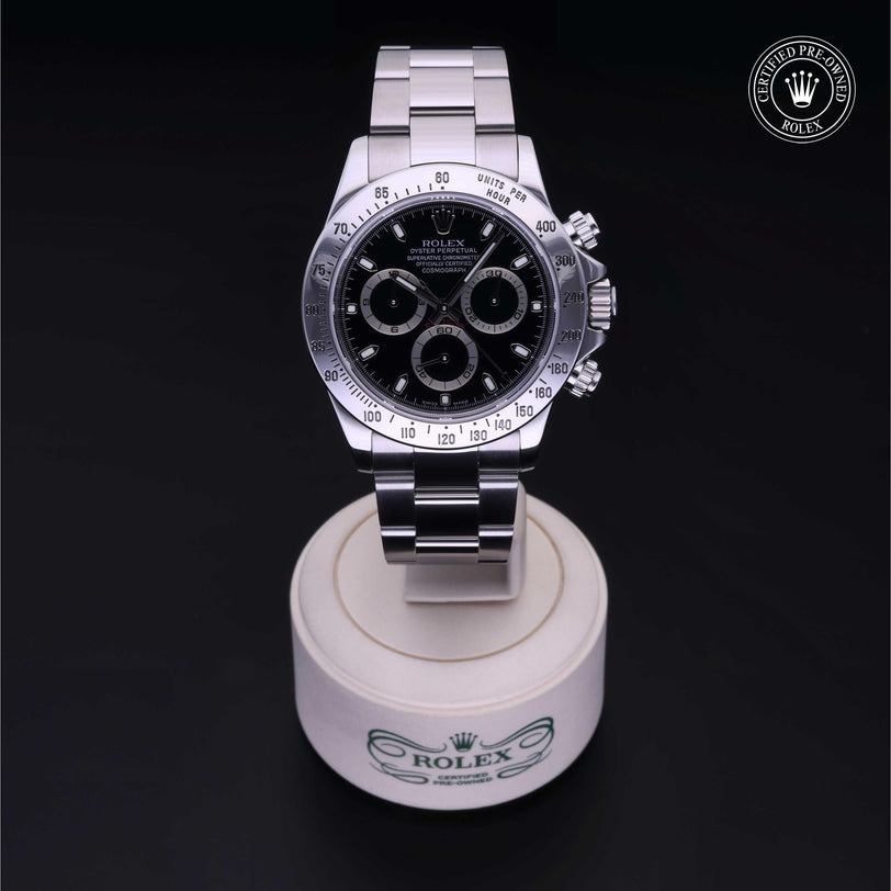 Rolex CPO Daytona M116520 front on white background