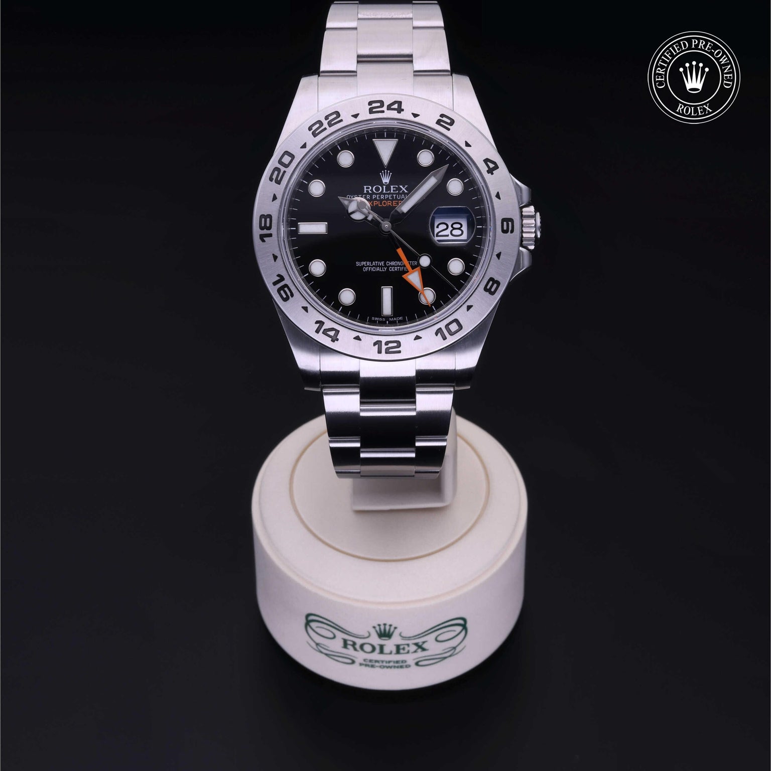 Rolex CPO Explorer M216570 front on white background