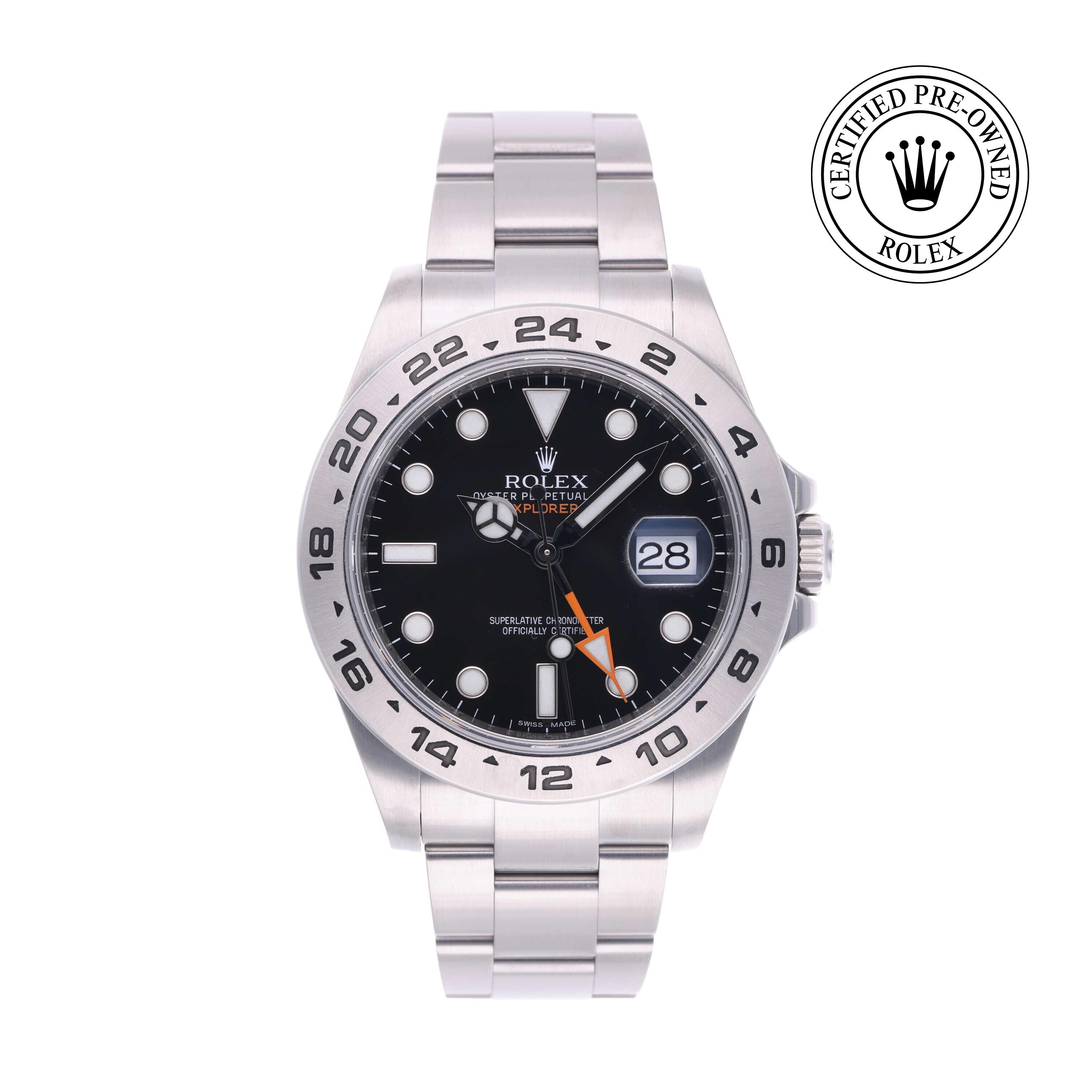 Rolex CPO Explorer M216570 front on white background
