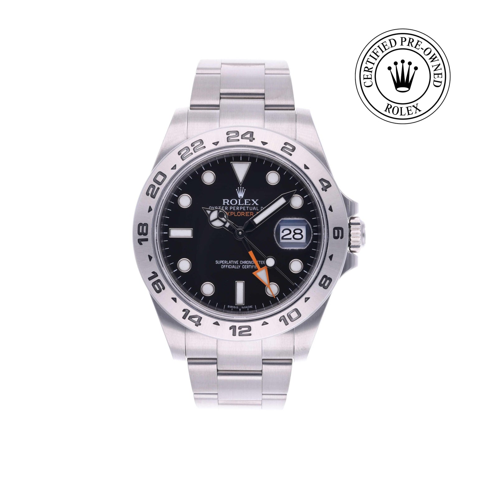 Rolex CPO Explorer M216570 front on white background