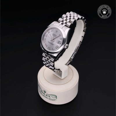Rolex Certified Pre-owned Lady Datejust M178240-0001 front on black background