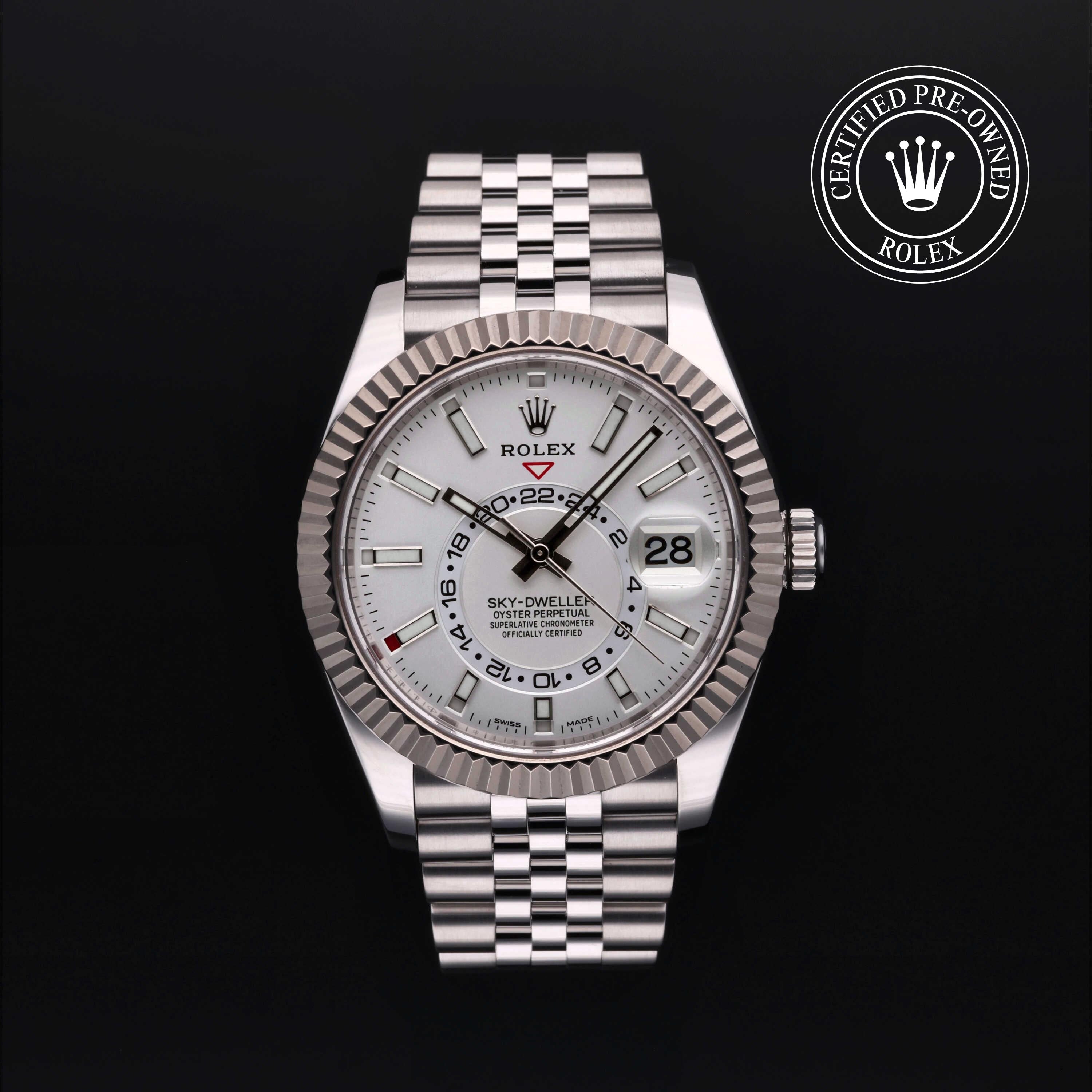 Rolex CPO Sky-Dweller M326934 front on white background