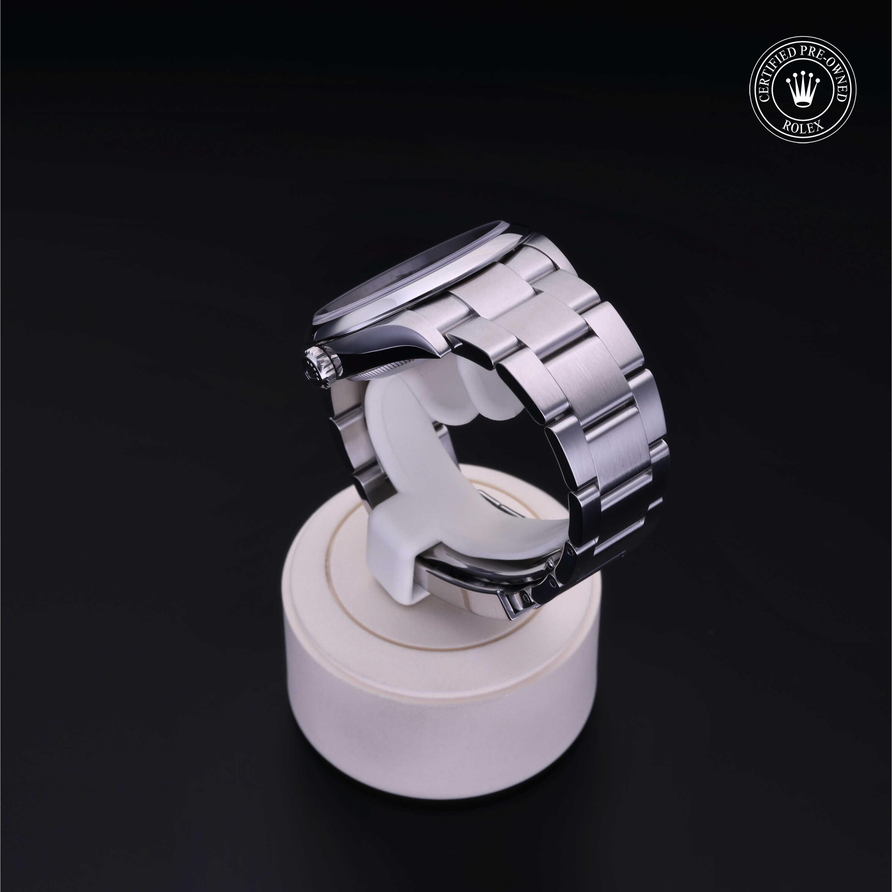 Rolex CPO Oyster Perpetual M126000 front on white background
