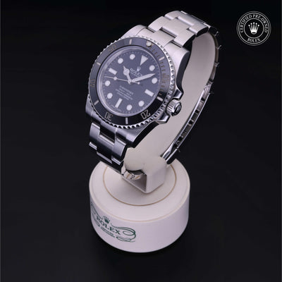 Rolex Certified Pre-owned Submariner M114060-0002 front on black background