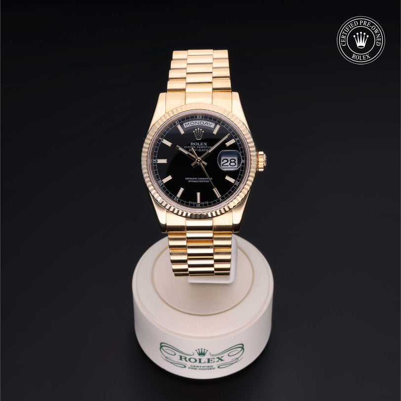 Rolex CPO Day-date M118238 front on white background