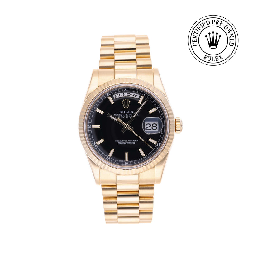 Rolex CPO Day-date M118238 front on white background