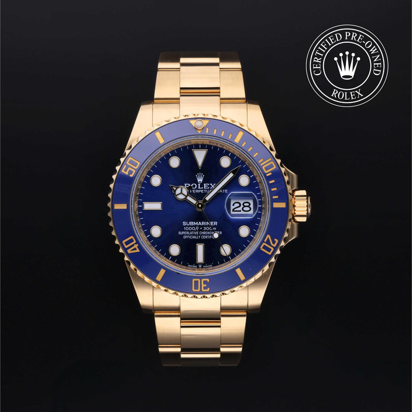 Rolex CPO Submariner M126618LB front on white background