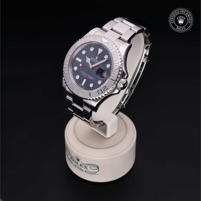 Rolex Certified Pre-owned Yacht-Master M116622-0001 front on black background