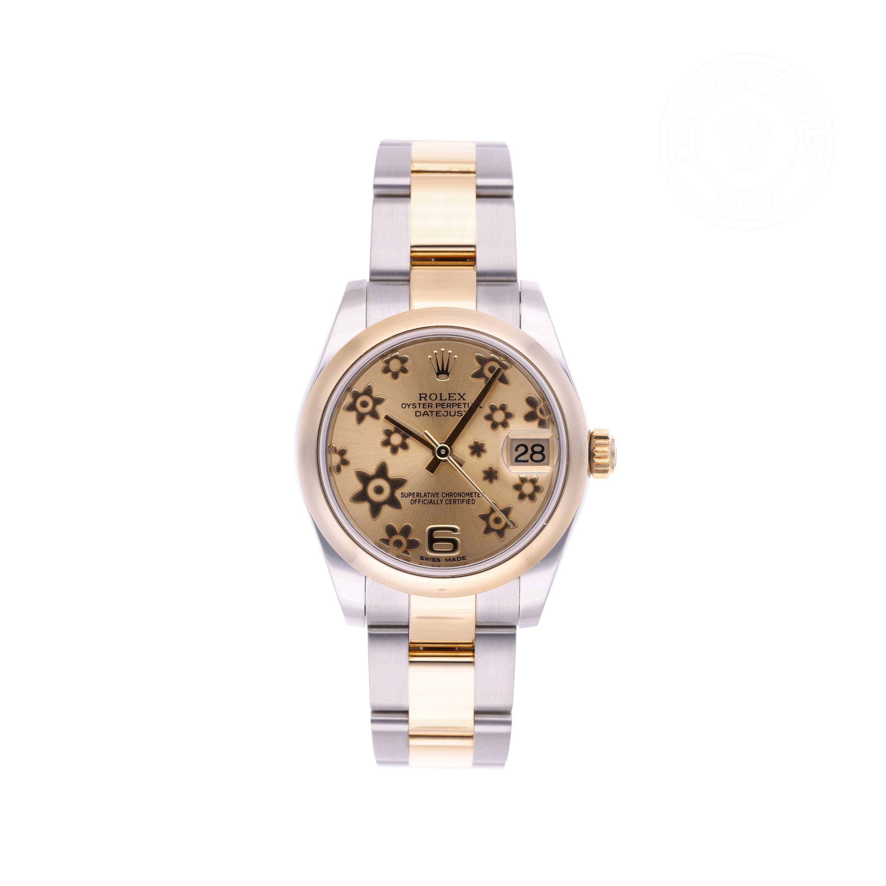 Rolex Certified Pre-owned Lady Datejust M178243-0024 front on white background
