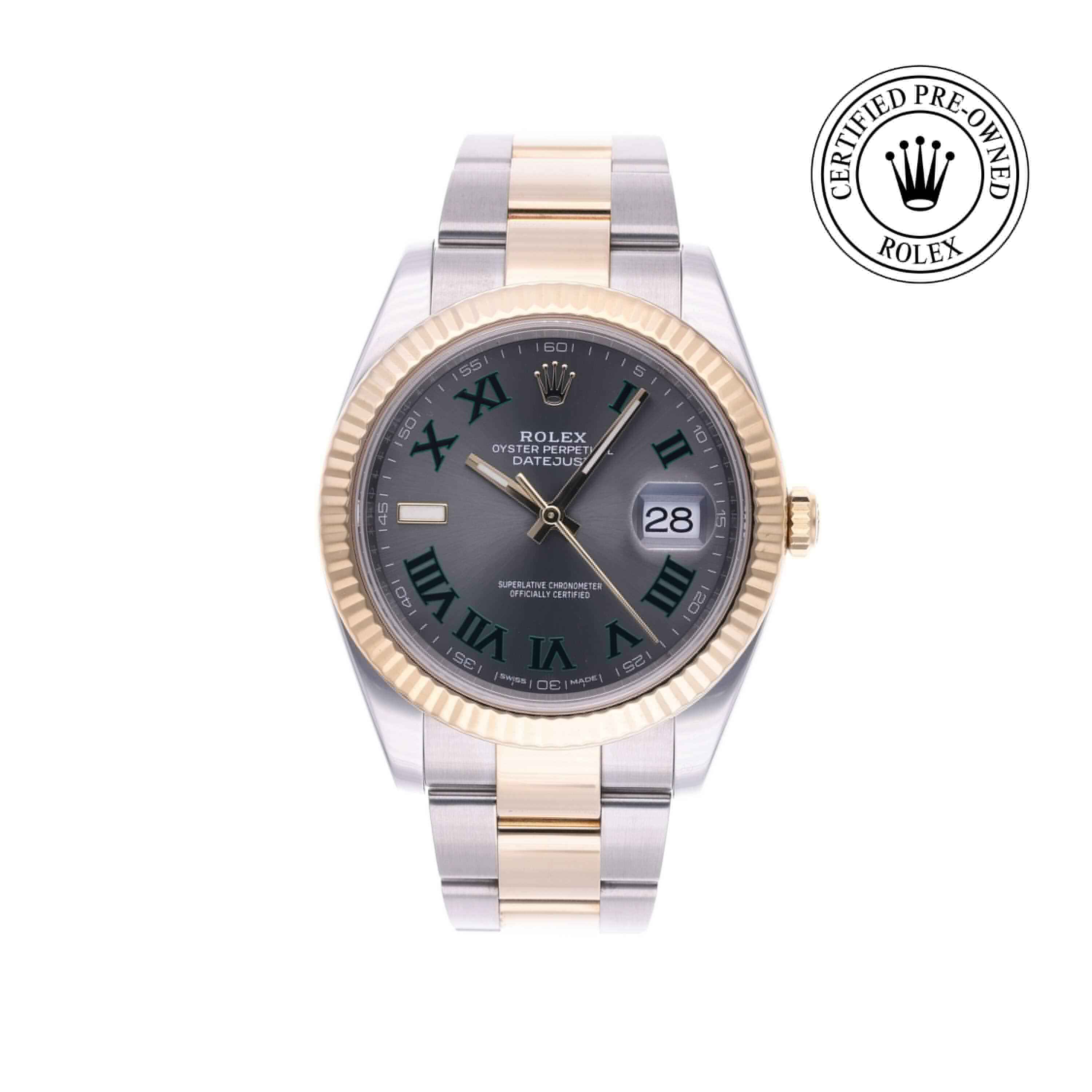 Rolex CPO Datejust M126333 front on white background