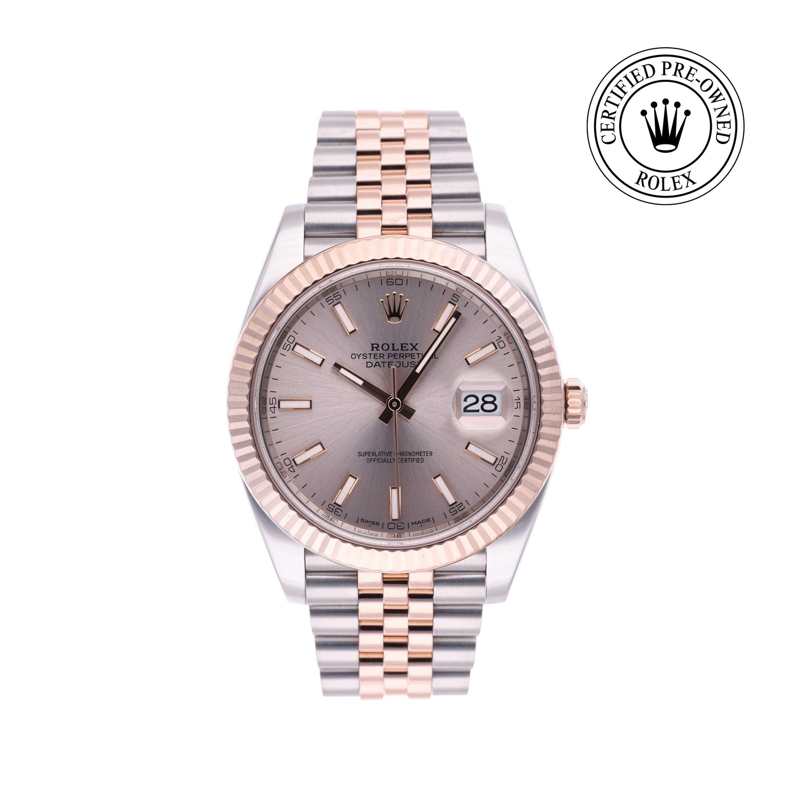 Rolex CPO Datejust M126331 front on white background