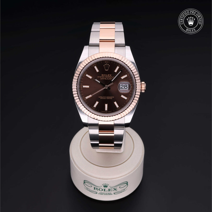 Rolex Certified Pre-owned Datejust M126331-0001 front on black background