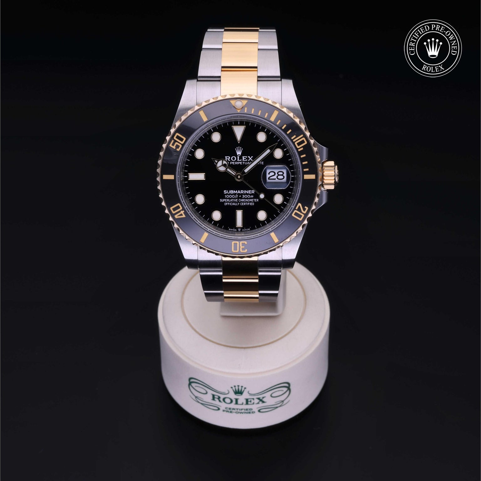 Rolex Certified Pre-owned Submariner M126613LN-0002 front on black background