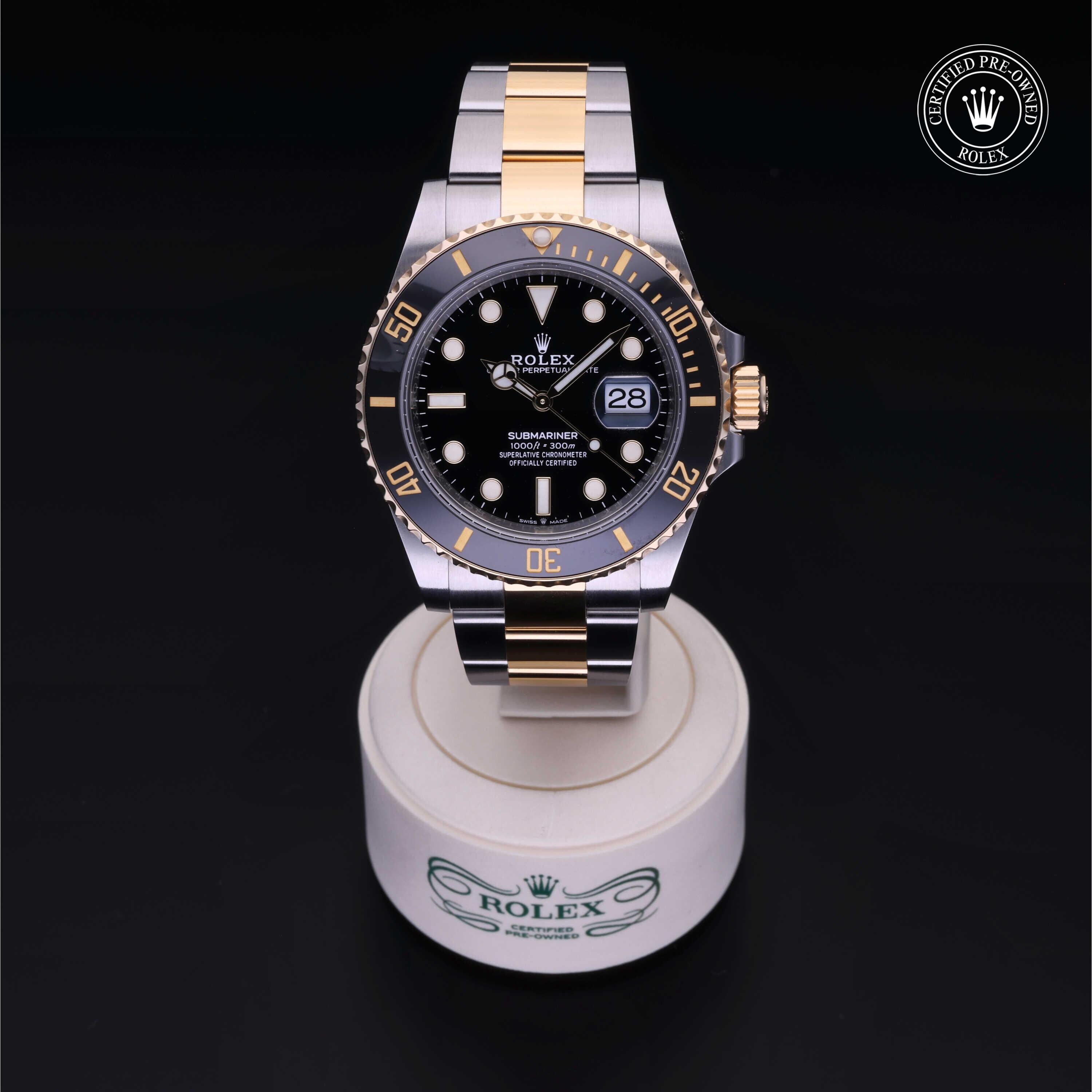Rolex Certified Pre-owned Submariner M126613LN-0002 front on black background