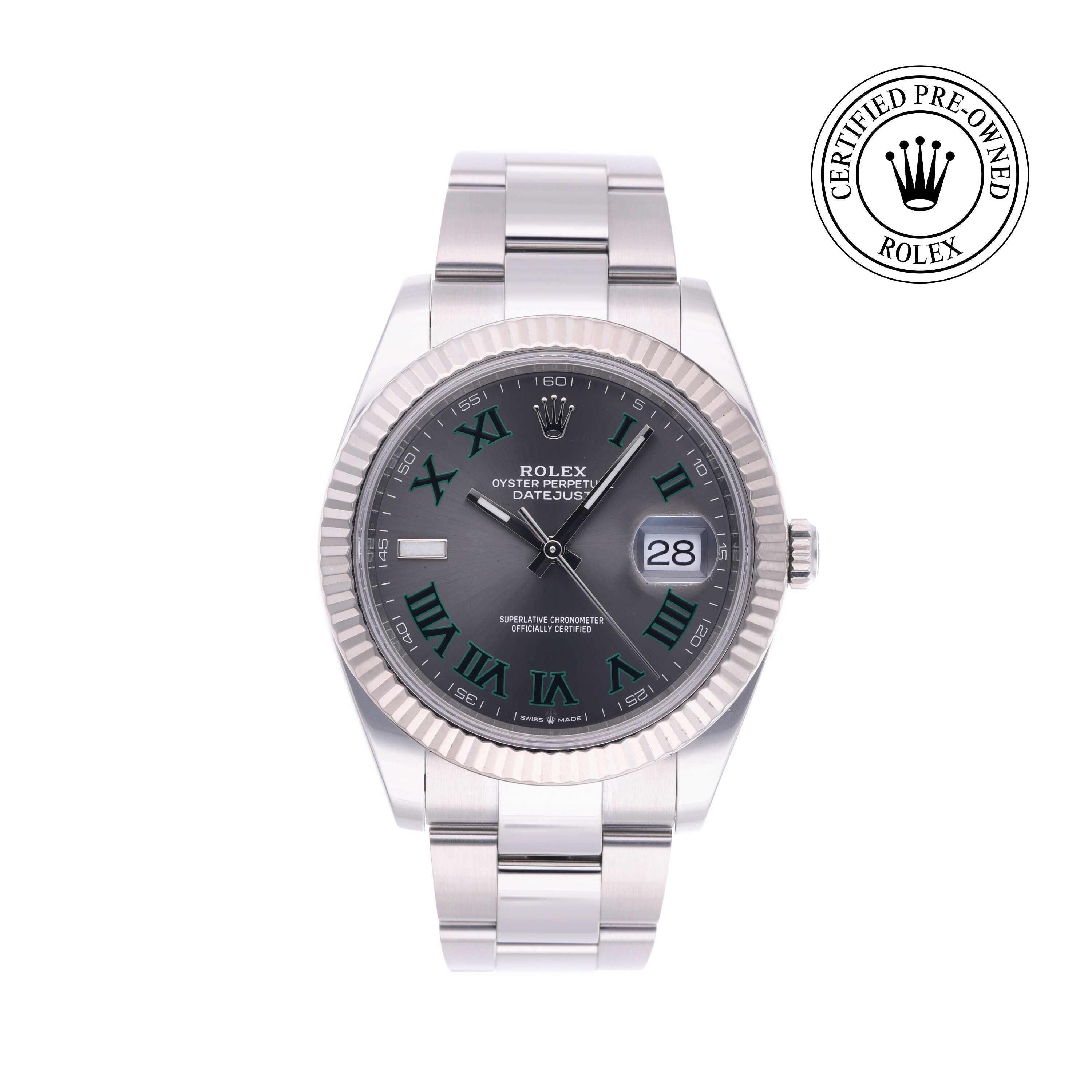 Rolex Certified Pre-owned Datejust M126334-0021 front on white background