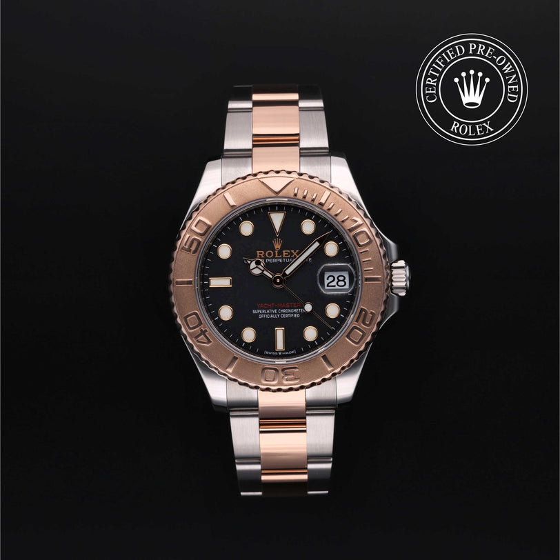 Rolex Certified Pre-owned Yacht-Master M268621-0004 front on black background
