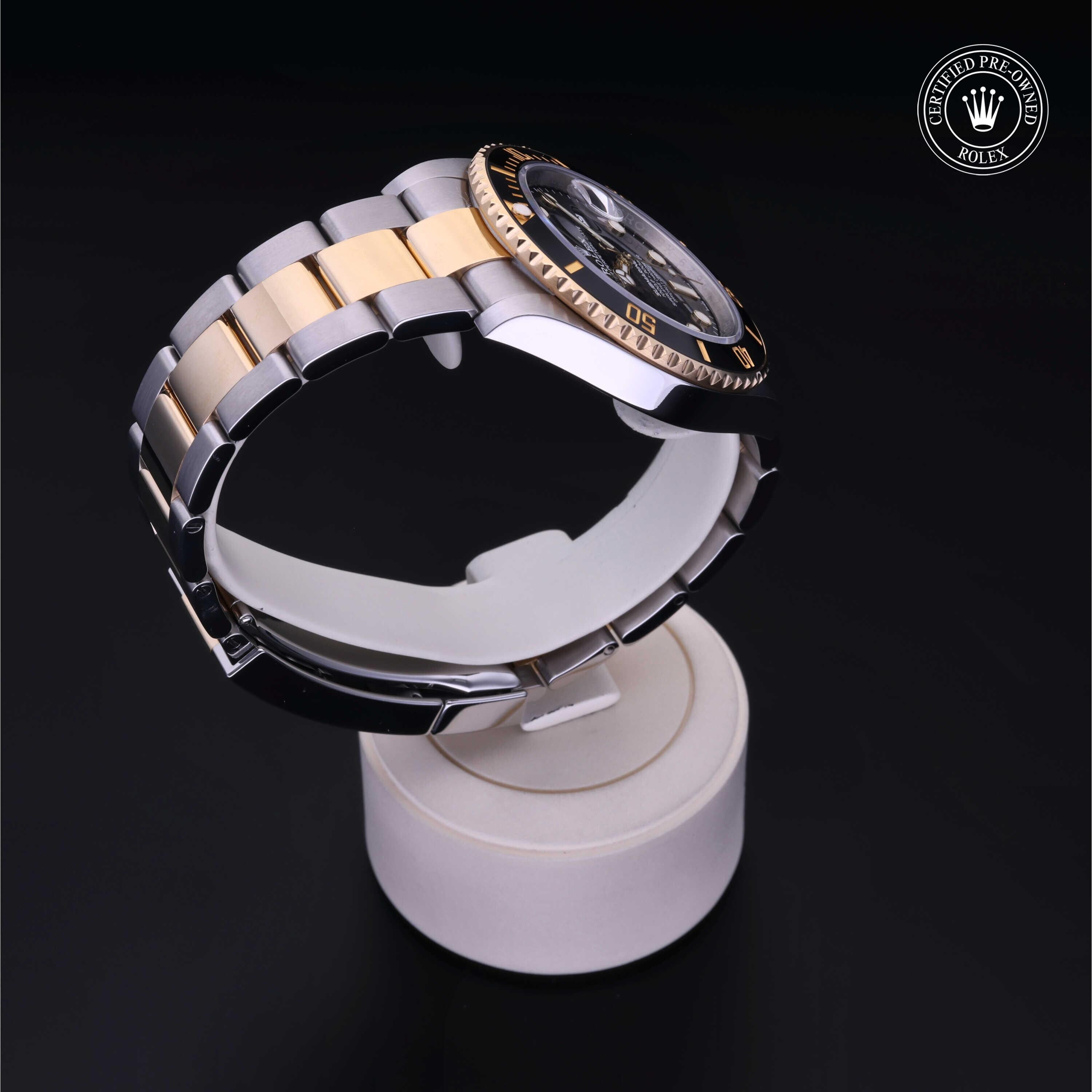 Rolex CPO Submariner M126613LN front on white background