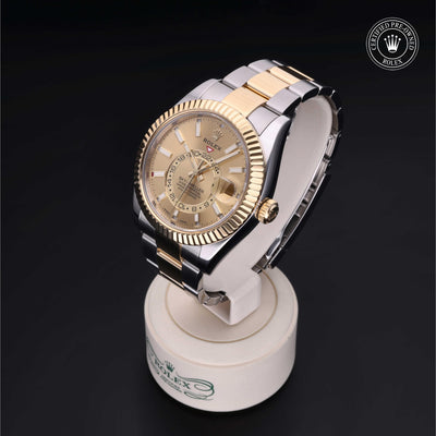 Rolex CPO Sky-Dweller M326933 front on white background