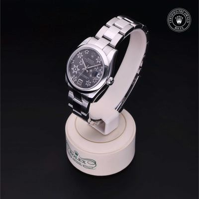 Rolex Certified Pre-owned Lady Datejust M178240-0040 front on black background