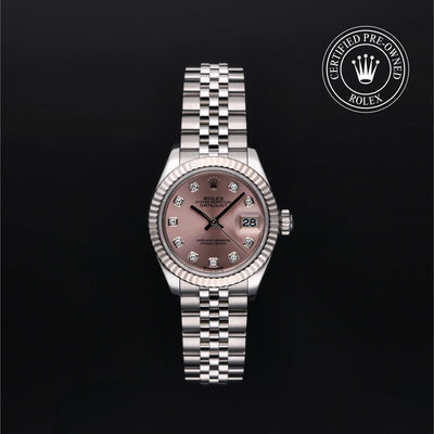 Rolex Certified Pre-owned Lady Datejust M279174-0003 front on black background