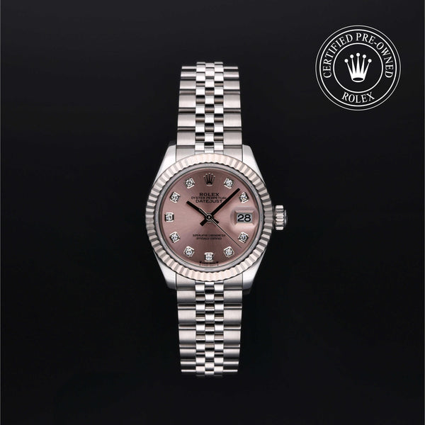 Rolex Certified Pre-owned Lady Datejust M279174-0003 front on black background
