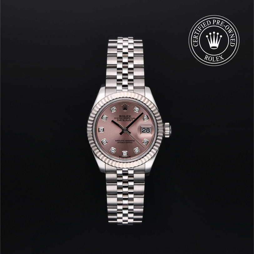 Rolex Certified Pre-owned Lady Datejust M279174-0003 front on black background