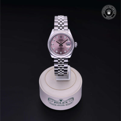 Rolex Certified Pre-owned Lady Datejust M279174-0003 front on black background