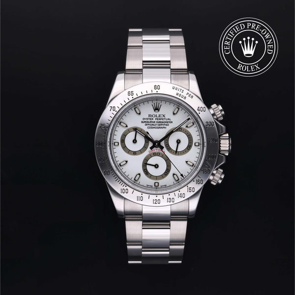 Rolex CPO Daytona M116520 front on white background