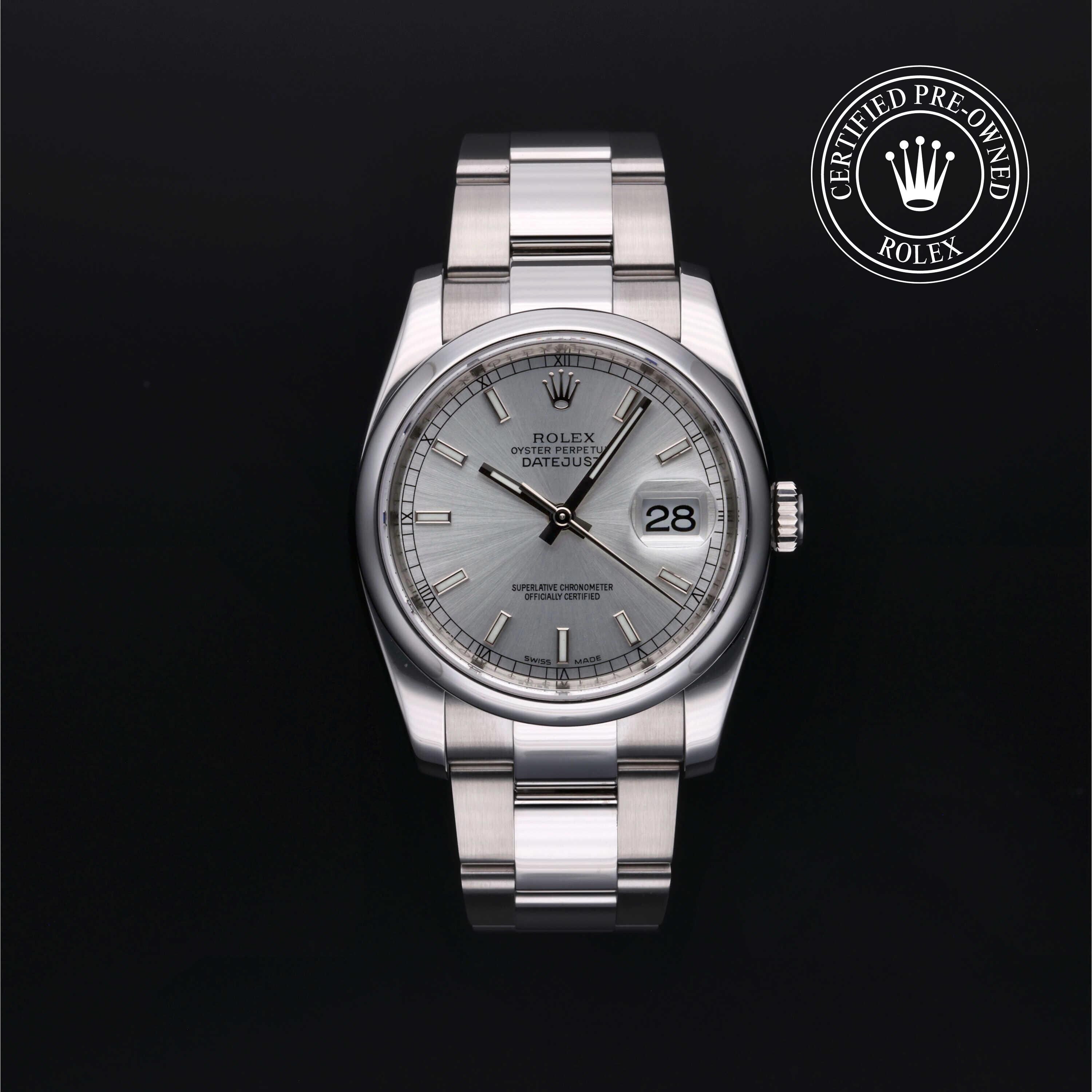 Rolex CPO Datejust M116200 front on white background