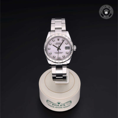 Rolex CPO Lady Datejust M178344 front on white background