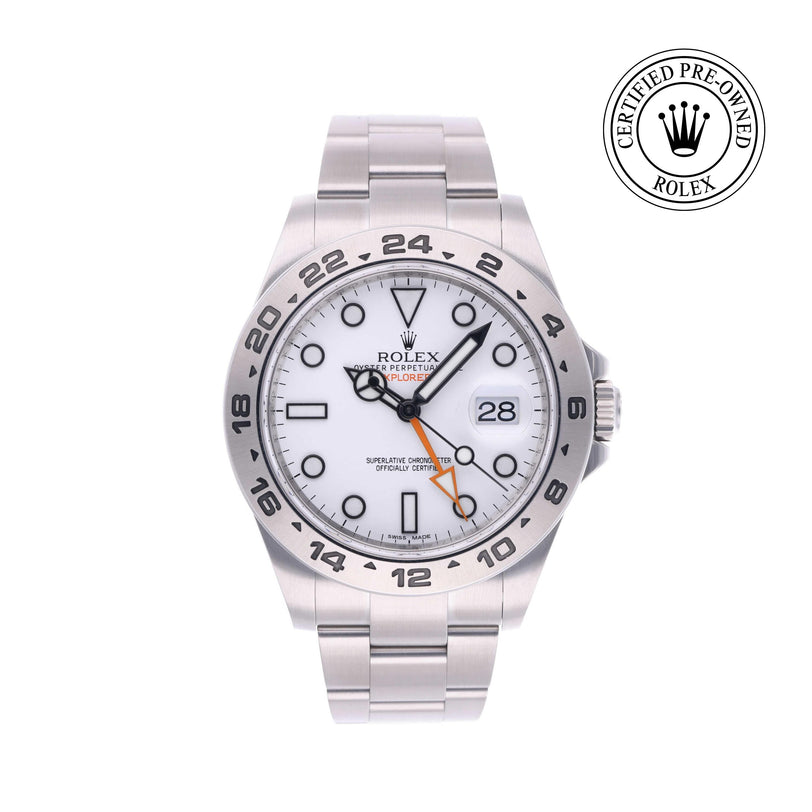 Rolex Certified Pre-owned Explorer M216570-0001 front on white background