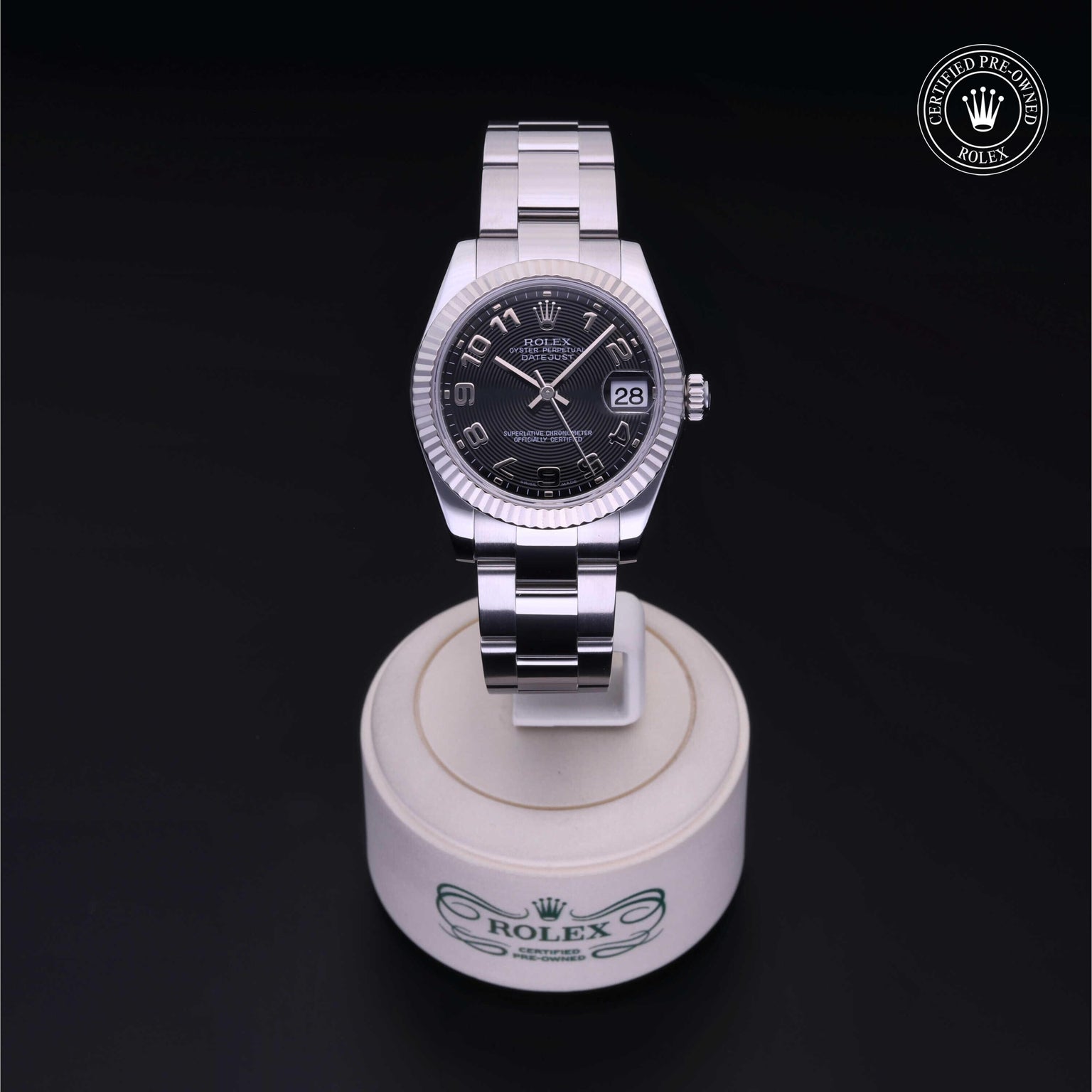 Rolex CPO Lady Datejust M178274 front on white background