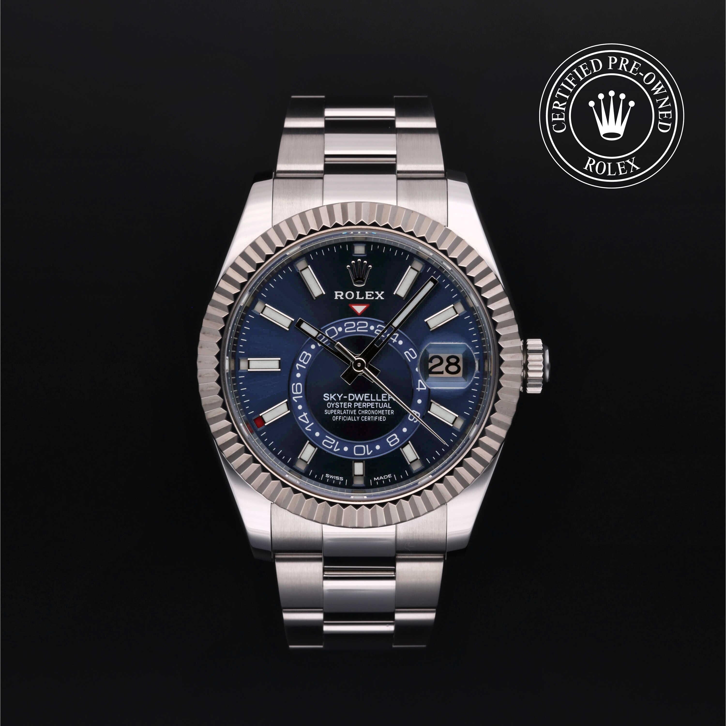 Rolex CPO Sky-Dweller M326934 front on white background