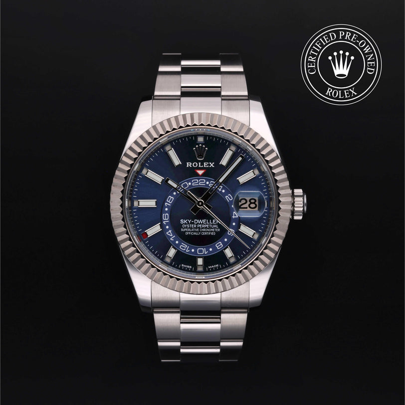 Rolex CPO Sky-Dweller M326934 front on white background